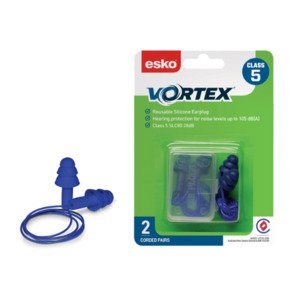 Products: Esko Vortex Earplugs Blue Corded 2 Pack x 10 Empyre Agri Essentials