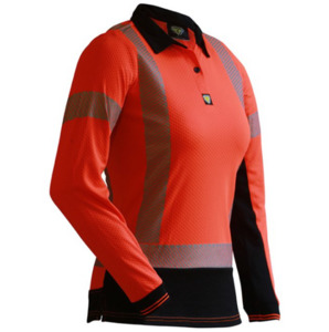 D/N L/S Microvent® Premium Polo Women’s Orange/Black Empyre Workwear Packagin&hellip;
