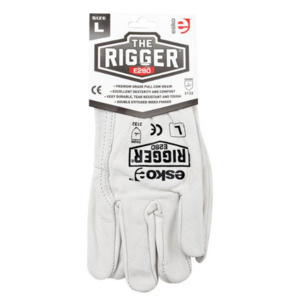 Products: Esko The Rigger Premium Cowhide Glove Header Carded Pack of 12 Pairs Empyre Agri Essentials