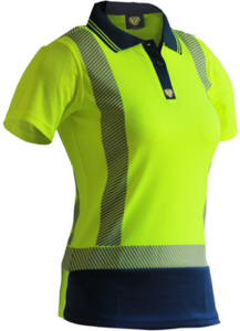 D/N S/S Segmented Tape Microfibre Polo Women’s Yellow/Navy Empyre Workwear Pac&hellip;