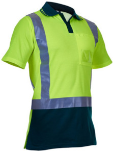 D/N S/S Cotton Backed Polo Yellow/Spruce Empyre Workwear Packaging & Hygiene