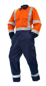 Polycotton Overalls, D/N, LS, Orange/Navy Empyre Workwear Packaging & Hygiene