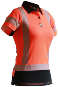D/N S/S Microvent® Premium Polo Women’s Orange/Black Empyre Workwear Packagin&hellip;