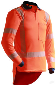 TTMC L/S Segmented Tape Microfibre Polo Empyre Workwear Packaging & Hygiene