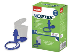 Esko Vortex Earplugs Blue Corded Reusable Empyre Workwear Packaging & Hygiene