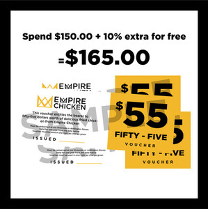 ONE HUNDRED - FIFTY + an extra 10% FREE Empire Chicken