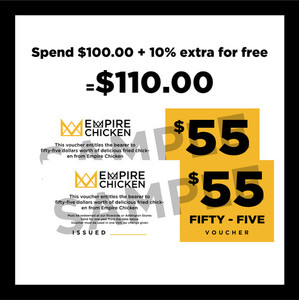 ONE HUNDRED + an extra 10% FREE Empire Chicken