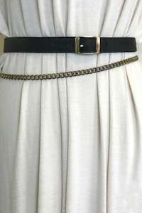 Leather Belts: Double Chain Leather Belt
