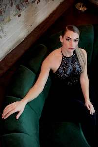 Bella leather lace halter bodice