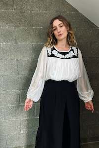 Bobbie’s Silk Paj and Vintage Lace Baby Doll Blouse