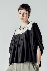 Jump In Lux Leisure: Black and White Baby Doll Blouse