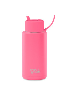 Frank Green Bubblegum Blast Ceramic Reusable Bottle with Flip Straw Lid 1,000ml (34oz)