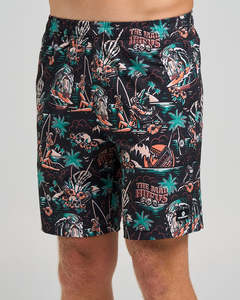 Mens Bottoms: The Mad Hueys SHE'LL BE RIGHT | 18" SWIM VOLLEY