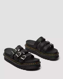 Dr Martens Blaire Slide Leather Sandals Black Hydro