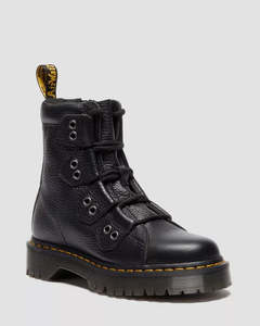 Womens Footwear: Dr. Martens 1460 Bex LTT 4 Tie Boot - Black Milled Nappa