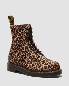 Womens Footwear: Dr. Martens 1460 Pascal 8 Eye Boot - Light Tan Mini Leopard Spot Hair On