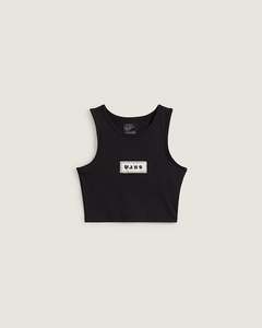 Womens Headwear: Vans Upworn Fitted Crop Tank - Black
