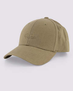 Womens Headwear: Vans Fresh Script Structured Jockey Hat - Gothic Olive