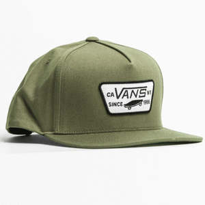 Womens Headwear: Vans MN Full Patch Snapback - Gothic Olive