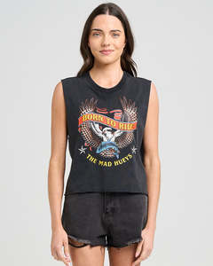 The Mad Hueys BORN TO RIDE | WOMENS CROP MUSCLE