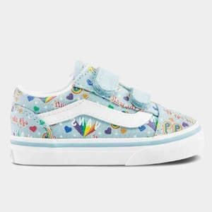 Vans Toddlers Old Skool V (Rainbow vans) - Winter Sky / True White
