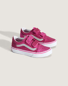 Vans: Vans Old Skool V Kids - Glitter Raspberry Rose