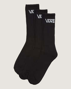 Vans: Vans Classic Crew Socks 3 Pack - Black