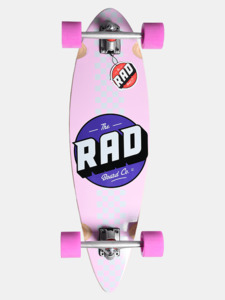 Rad Board Co: Rad Pintail Mini Checker Stripe Complete - Pink / Black