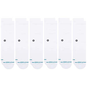 All Accessories: Stance Origin 6 Pack Crew Socks - White