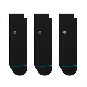Mens Socks: Stance Icon Quarter 3 Pack - Black