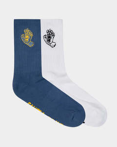Mens Socks: Santa Cruz Screaming Hand Strip 2 Pack Crew Socks