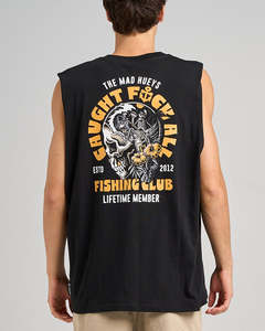 Mens Singlets Tanks: The Mad Hueys TROPIC CAUGHT FK ALL | MUSCLE