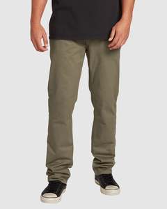 Mens Pants Chinos: Volcom Solver Lite 5 Pocket Pant - Army Green