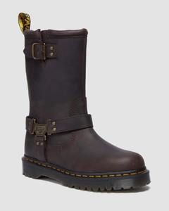 Dr. Martens Anistone Hi Pull On Boot - Dark Brown Burnished Waxy Pull Up