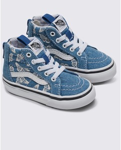 Vans Footwear: Vans Sk8-Hi Zip Toddlers Denim Navy / True White