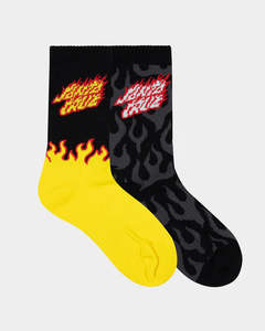 All Accessories: Santa Cruz Flaming Stack Boys Crew Socks 2 Pack