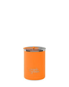 Mens Accessories: Frank Green Neon Orange Ceramic Coffee Cup With Hinged Lid - 355ml (12oz)
