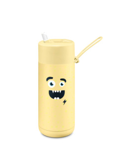 Mens Accessories: Frank Green Splash Buttermilk Franksters Ceramic Reusable Bottle with Flip Straw Lid - 475ml (16oz)