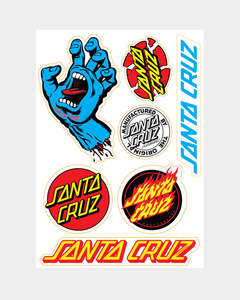 All Mens: Santa Cruz Screaming Hand Multi Sticker Sheet Matte