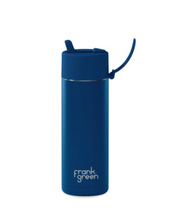 Womens Accessories: Frank Green Deep Ocean Ceramic Reusable Bottle With Flip Straw Lid 595mL (20oz)