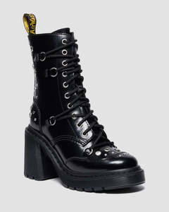 Dr. Martens Chesney HDW Studded 10 Eye Boot - Black Buttero