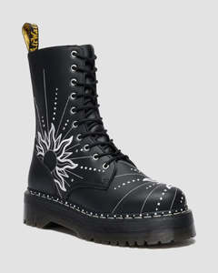 Womens Footwear: Dr. Martens Jadon Hi SF 10 Eye Boot - Black Genix Nappa