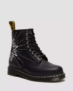 Womens Footwear: Dr. Martens 1460 Solar Flare 8 Eye Boot - Black Genix Nappa