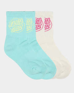 Youth 5 15 Years: Santa Cruz Oval Dot Mid Girls Socks 4 Pack