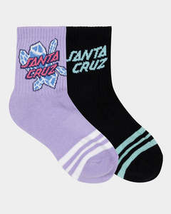 Youth 5 15 Years: Santa Cruz Crystal Stack Mid Girls Socks 2 Pack