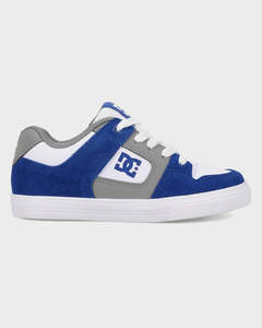 Kids Footwear: DC Boys Pure - White/Blue/Grey