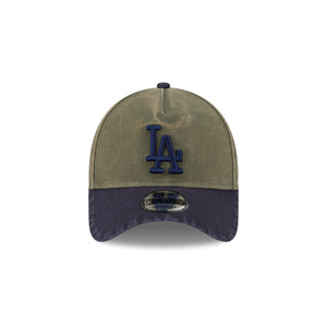 Mens Headwear: New Era Los Angeles Dodgers New Olive Navy Washed 9FORTY A-Frame Snapback