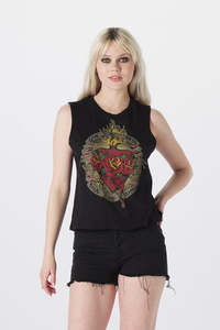 Womens Tops: Metal Mulisha Sacred Crop Muscle Tank