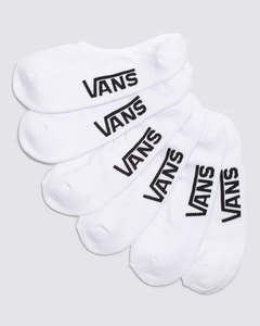 Vans Classic Super No Show Socks Size 9.5-13 3 Pack White