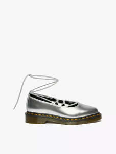 Dr. Martens Elphie II Lace Up Shoe - Silver Metallic Patent Lamper